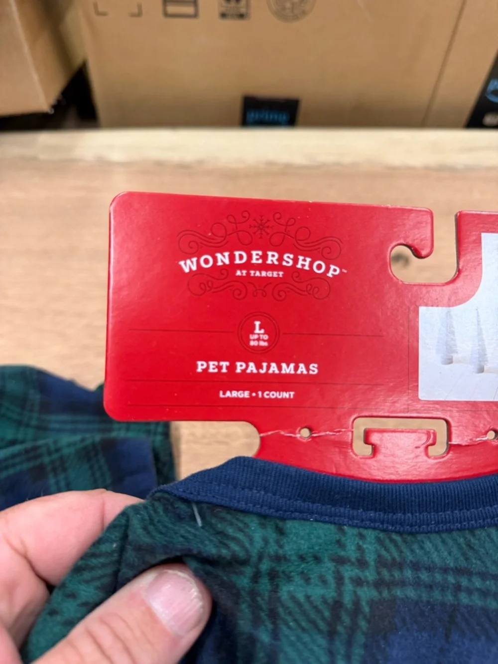 Wondershop Green & Navy Plaid Pet‎ Sweater